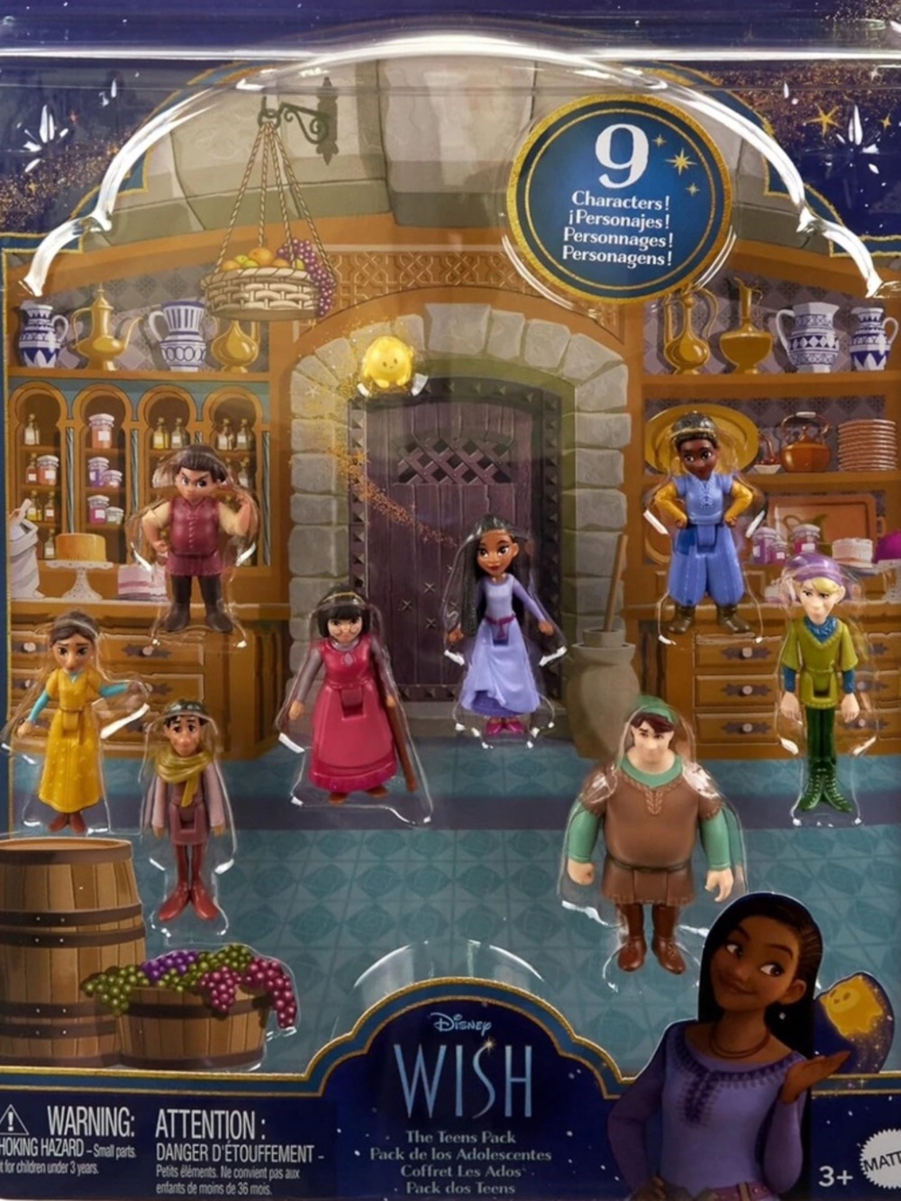 Mattel Disney Wish The Teens Mini Doll Set 8 Posable Dolls & Star Mini figures